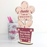 Auntie Birthday Gifts From Niece And Nephew Wooden Flower Sister