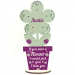 Auntie Birthday Christmas Gift Wooden Flower Auntie Niece Nephew