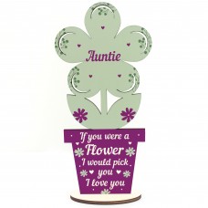 Auntie Birthday Christmas Gift Wooden Flower Auntie Niece Nephew