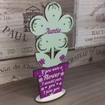 Auntie Birthday Christmas Gift Wooden Flower Auntie Niece Nephew