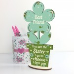 Best Friend Birthday Christmas Gift Wood Flower Sister Thank You