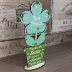 Best Friend Birthday Christmas Gift Wood Flower Sister Thank You