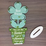 Best Friend Birthday Christmas Gift Wood Flower Sister Thank You