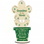 Grandma Birthday Gift From Grandchildren Wood Flower Mothers Day