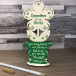 Grandma Birthday Gift From Grandchildren Wood Flower Mothers Day