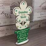 Grandma Birthday Gift From Grandchildren Wood Flower Mothers Day