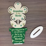 Grandma Birthday Gift From Grandchildren Wood Flower Mothers Day