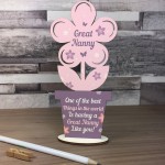 Great Nanny Gifts Wooden Flower Great Nanny Birthday Gifts