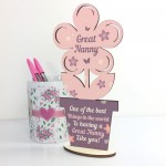 Great Nanny Gifts Wooden Flower Great Nanny Birthday Gifts