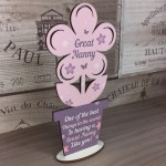 Great Nanny Gifts Wooden Flower Great Nanny Birthday Gifts