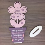 Great Nanny Gifts Wooden Flower Great Nanny Birthday Gifts