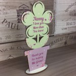 Nanny Birthday Christmas Gift Wood Flower Mothers Day Gift LOVE