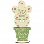 Cute Nanny Gifts Wooden Flower Nanny Birthday Christmas Gifts