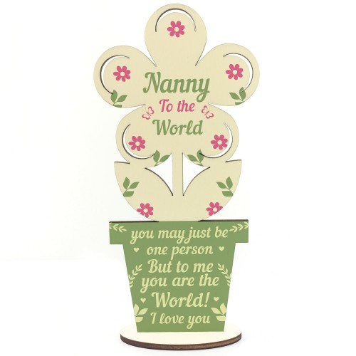 Cute Nanny Gifts Wooden Flower Nanny Birthday Christmas Gifts