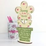 Cute Nanny Gifts Wooden Flower Nanny Birthday Christmas Gifts