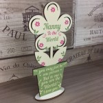 Cute Nanny Gifts Wooden Flower Nanny Birthday Christmas Gifts