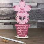 Step Mum Mothers Day Gift Wooden Flower Step Mum Birthday Gift 