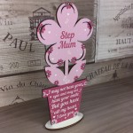 Step Mum Mothers Day Gift Wooden Flower Step Mum Birthday Gift 
