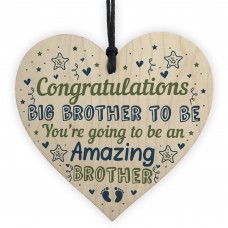 Big Brother To Be Gifts Wooden Heart Congratulations Gifts