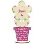 Mum Gift Mum Birthday Gifts Wooden Flower From Daughter Son