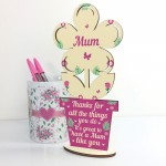 Mum Gift Mum Birthday Gifts Wooden Flower From Daughter Son