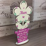 Mum Gift Mum Birthday Gifts Wooden Flower From Daughter Son