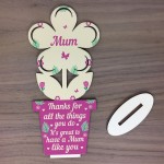 Mum Gift Mum Birthday Gifts Wooden Flower From Daughter Son