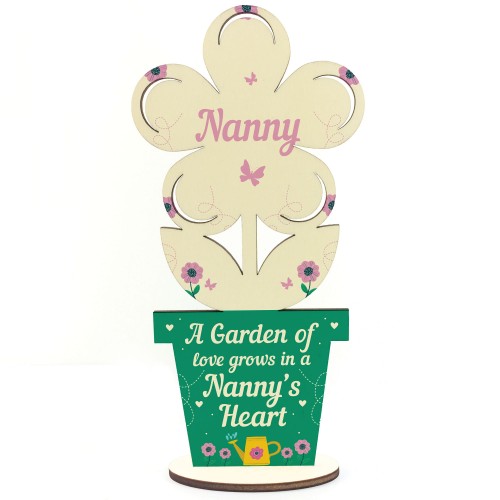 Nanny Gift Wood Flower Nanny Birthday Gift Grandparent Gifts