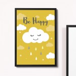 Yellow Framed Nursery Print / Baby Nursery Room Decor Wall Art