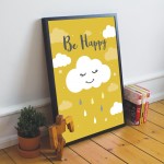 Yellow Framed Nursery Print / Baby Nursery Room Decor Wall Art