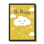 Yellow Framed Nursery Print / Baby Nursery Room Decor Wall Art