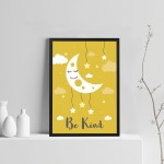 Yellow Framed Nursery Prints / Baby Nursery Room Wall Art Prints