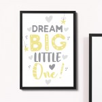 Grey Yellow Nursery Framed Prints Wall Art Picture For Baby Room