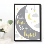 Grey Yellow Nursery Framed Prints / Wall Art For Baby Room Decor