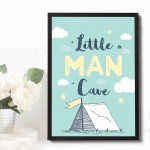 Little Man Cave Blue Nursery Framed Prints / Boys Bedroom Decor