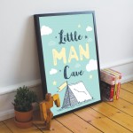 Little Man Cave Blue Nursery Framed Prints / Boys Bedroom Decor