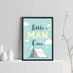 Little Man Cave Blue Nursery Framed Prints / Boys Bedroom Decor