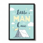 Little Man Cave Blue Nursery Framed Prints / Boys Bedroom Decor