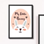 Nursery Print Framed Bunny Picture Nursery Decoration Baby Girl