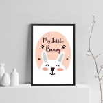 Nursery Print Framed Bunny Picture Nursery Decoration Baby Girl