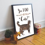 Cat Art Wall Print Bedroom Home Decoration Gift For Cat Lovers