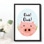 Cute Nursery Print Framed Animal Prints For Nursery Pig Picture 