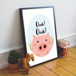 Cute Nursery Print Framed Animal Prints For Nursery Pig Picture 