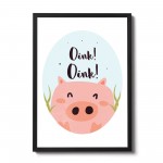 Cute Nursery Print Framed Animal Prints For Nursery Pig Picture 