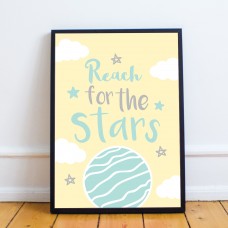 Framed Yellow And Grey Nursery Prints Baby Girl Boy Bedroom Art