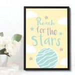 Framed Yellow And Grey Nursery Prints Baby Girl Boy Bedroom Art