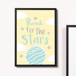 Framed Yellow And Grey Nursery Prints Baby Girl Boy Bedroom Art