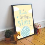 Framed Yellow And Grey Nursery Prints Baby Girl Boy Bedroom Art