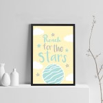 Framed Yellow And Grey Nursery Prints Baby Girl Boy Bedroom Art