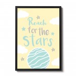 Framed Yellow And Grey Nursery Prints Baby Girl Boy Bedroom Art